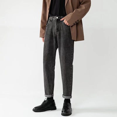 Pantalones Cropped Azul Claro Corte Recto Hombre - Image 16