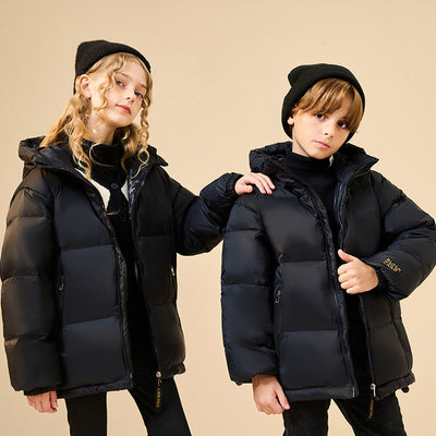 Chaqueta Acolchada Infantil Negro y Dorado - Bestseller de Temporada