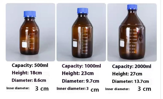 Botellas de Reactivo de Vidrio Oscuro con Tapa - 250ml, 500ml y 1000ml - Image 22