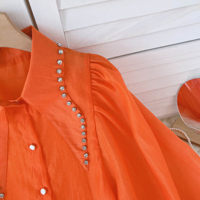 Blusa Elegante para Mujer con Cristales y Mangas Linterna - Image 10
