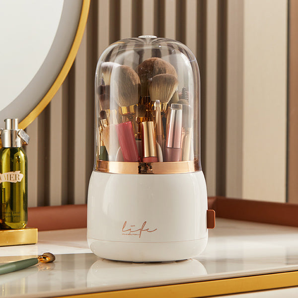 Organizador de Maquillaje Giratorio Antipolvo con Lápiz de Cejas y Labial - Image 6