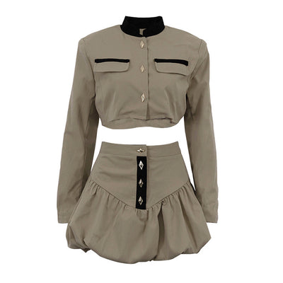 Conjunto Elegante: Blusa Cuello Alto Manga Larga + Falda Ajustada - Image 19