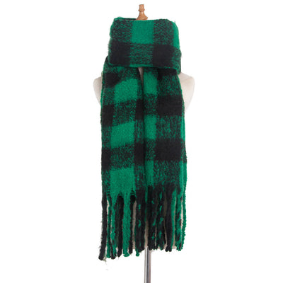 Bufanda Gruesa a Rayas con Borlas para Mujer - Image 13