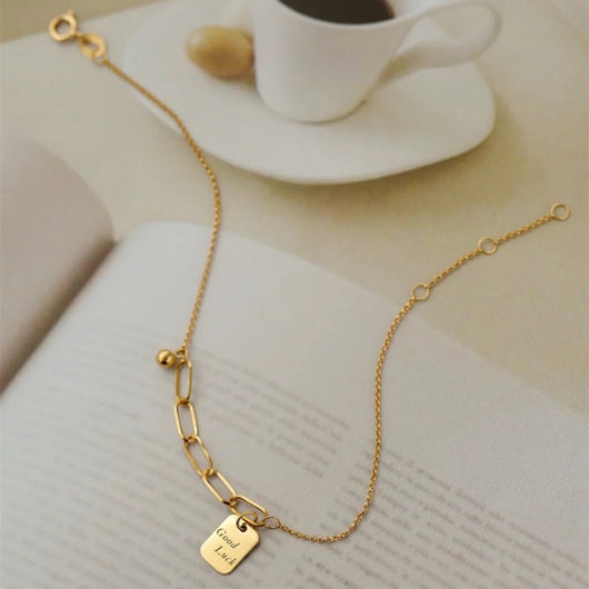 Conjunto de Collar y Pulsera Cuadrados en Oro 18K para Mujer - Image 2