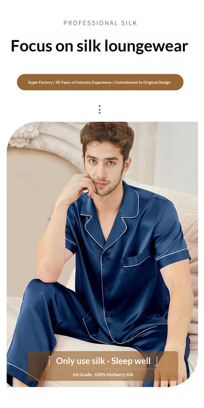 Pijamas de Seda Pesada Mumi para Hombre - Image 36