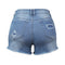 Shorts de Mezclilla Elásticos para Mujer con Detalles Rotos