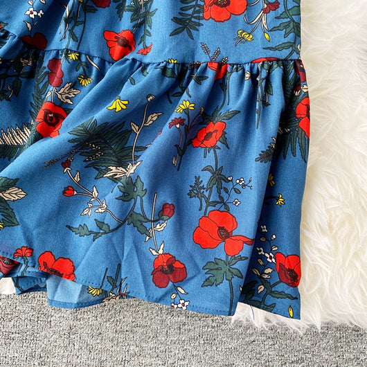 Vestido Estampado con Cuello y Mangas Farol Ajustable - Image 7
