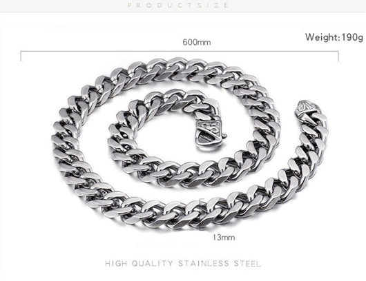 Collar de Acero Titanio Cadena Gruesa Estilo Caballo para Hombre - Image 14