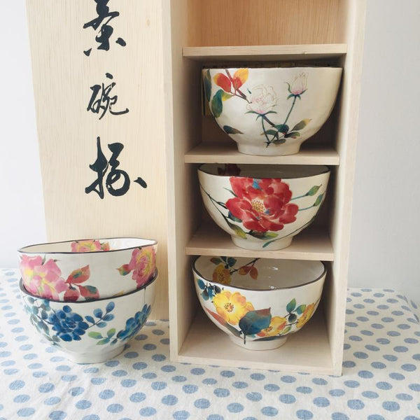 Tazón de Cerámica Artesanal Mino-yaki Multicolor para Arroz y Sopa
