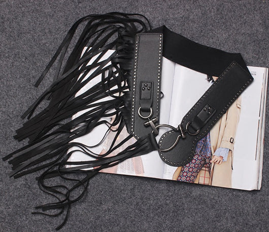 Cinturón Ancho con Hebilla de Moda y Flecos Personalizables - Image 5
