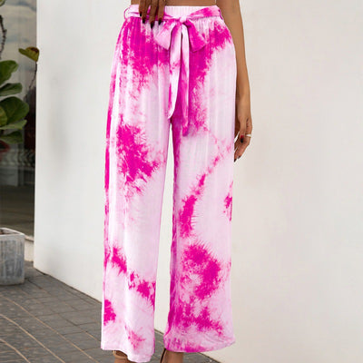 Pantalones Holgados con Estampado Tie Dye y Cinturón - Image 4