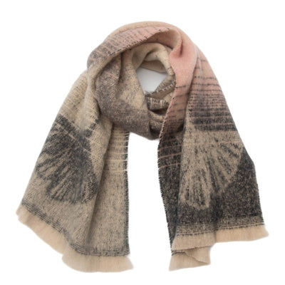 Bufanda Estilo Europeo Jacquard Hoja de Ginkgo - Image 9