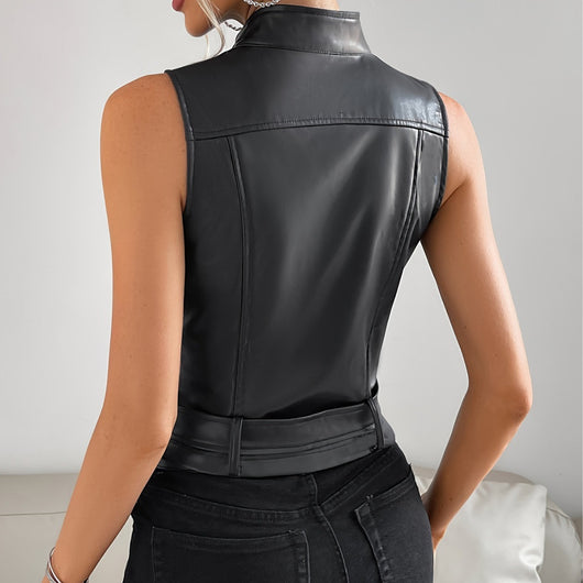 Chaqueta de Cuero Casual Versátil - Image 3