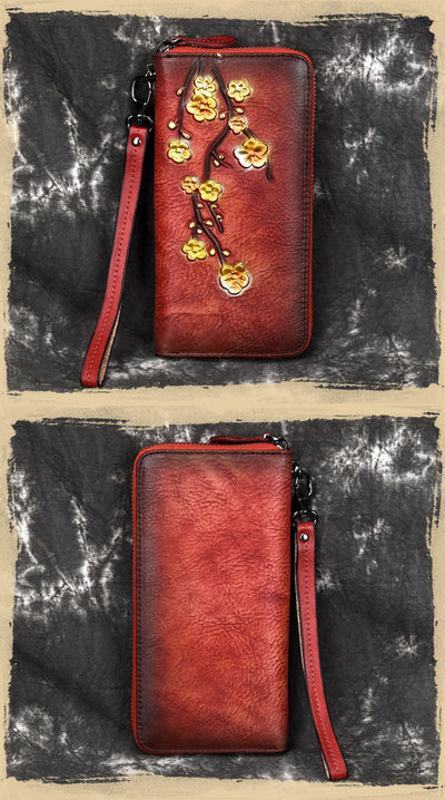 Billetera de Cuero Grabado con Múltiples Compartimentos para Tarjetas - Bolso de Mano para Mujer - Image 11