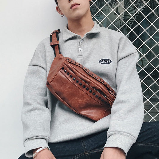 Mochila Urbana de Un Hombro con Diseño Diagonal para Hombre