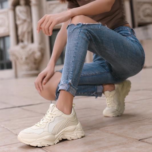 Zapatos Deportivos Ligeros de Punta Redonda Transpirables para Uso Casual
