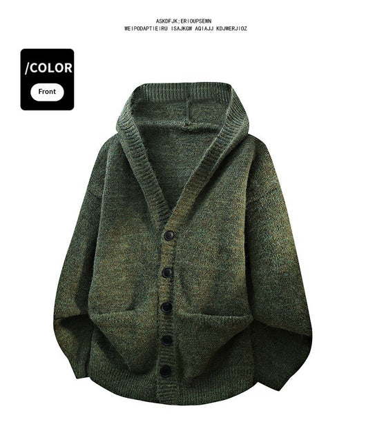 Cardigan Tejido Holgado con Capucha para Hombre - Image 16