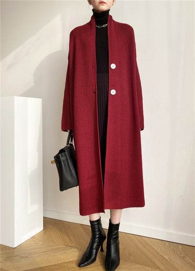 Cardigan Tipo Temperamento Largo Mujer Otoño Invierno - Image 9