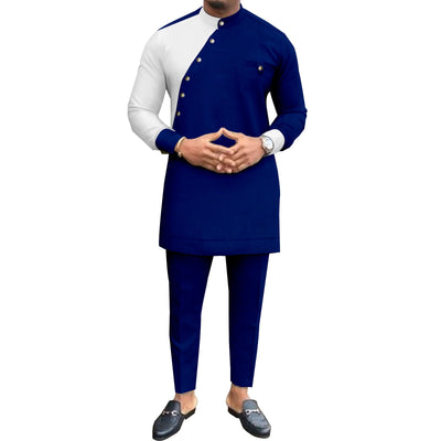 Conjunto de Algodón Puro Africano para Hombre - Traje de Ocio Elegante