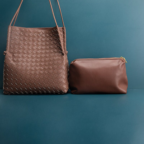 Bolso Bandolera Vintage Tejido de Gran Capacidad para Mujer