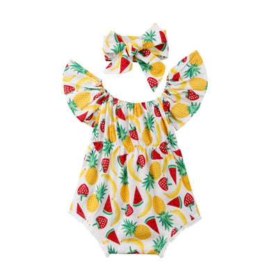 Enterizo Deportivo Niña Triangular con Estampado Frutas Sandía y Piña - Image 5