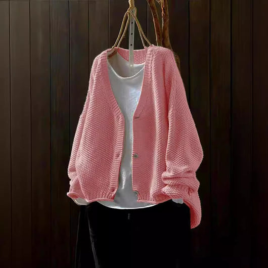 Cardigan de Punto V-Neck Casual Versátil para Otoño - Image 3