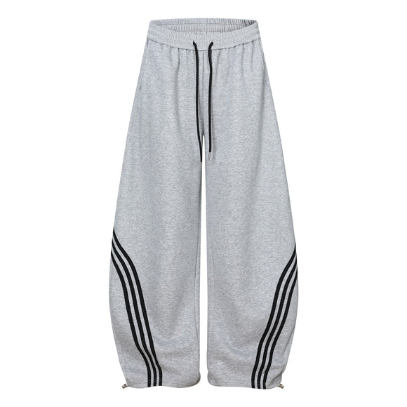 Pantalones de Chándal Cortos Retro a Rayas con Bloques de Color para Mujer