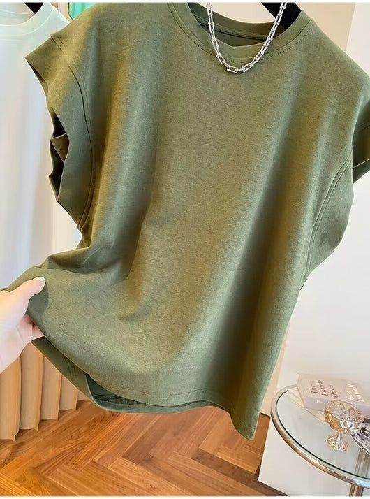 Blusa Suelta sin Mangas de Color Sólido - Comodidad y Estilo - Image 27