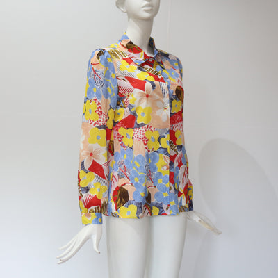 Blusa Casual de Chifón con Estampado Floral y Manga Larga para Mujer - Image 5