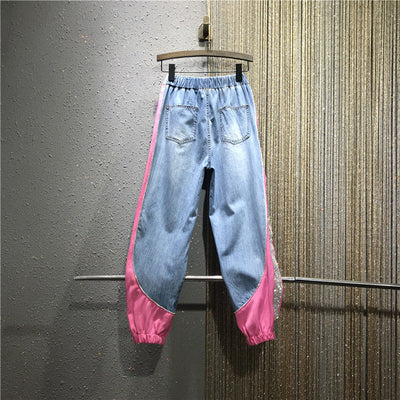 Jeans Harem Talla Grande con Cintura Elástica y Detalles Brillantes - Image 3