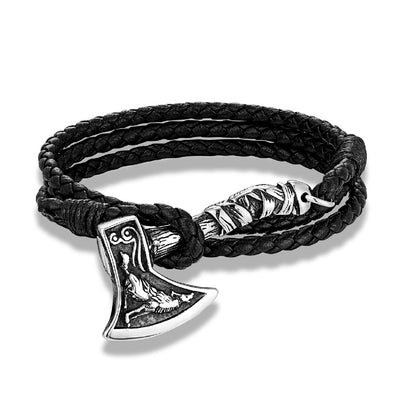 Pulsera de Cuero Trenzado Doble con Acero Inoxidable - Estilo Vintage para Hombre - Image 6