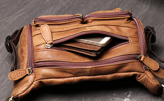Bolsa de Pecho Hombre Cuero Gamuza Gran Capacidad - Image 12