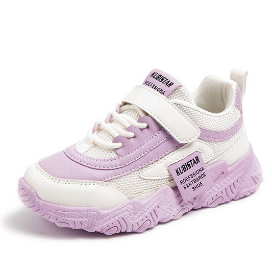 Zapatos Deportivos Casuales Morados con Malla Transpirable y Velcro - Image 2