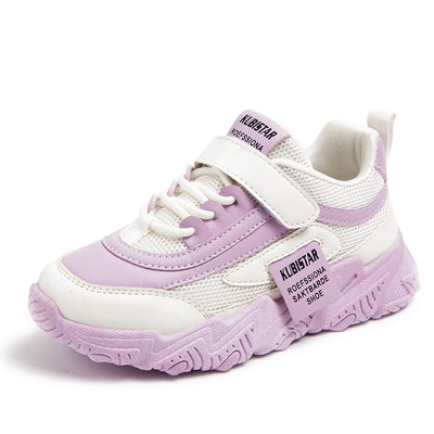 Zapatos Deportivos Casuales Morados con Malla Transpirable y Velcro - Image 2