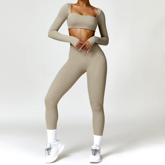 Conjunto Deportivo Yoga Cintura Alta Ajustado Secado Rápido para Mujer - Image 17
