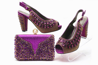 Conjunto de Bolso y Zapatos con Strass para Bodas - Estilo Diagonal Elegante - Image 7