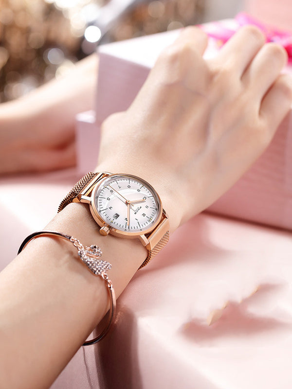 Reloj Ultradelgado Impermeable para Mujer con Movimiento Japonés y Calendario