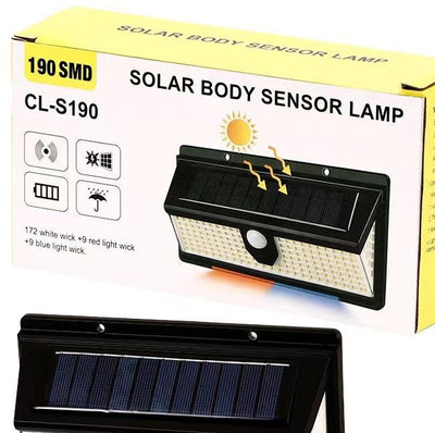 Lámpara Solar de Pared con Sensor de Movimiento y Luz Roja Azul de Advertencia - Image 5