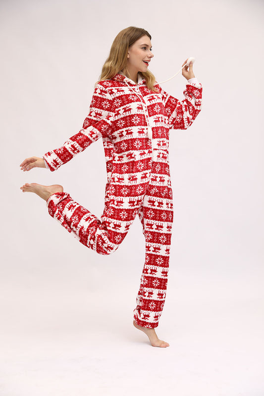 Pijama Navideño de Franela para Dama con Diseño de Venado y Copo de Nieve - Image 2
