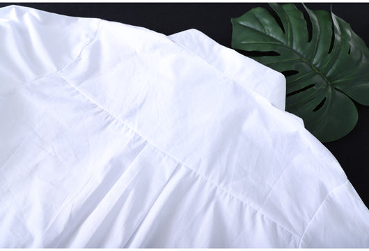 Camisa de Algodón Puro con Bordado Literario para Mujer - Diseño Coreano Holgado de Manga Larga - Image 19
