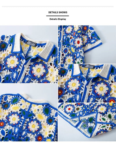 Blusa Tejida Étnica de Manga Corta - Image 10