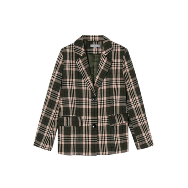 Saco de Cuadros con Dos Botones - Conjunto de Combinación de Colores