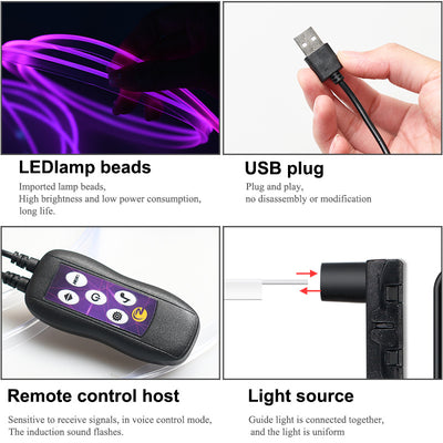 Lámpara LED Atmosférica para Auto con Cambio de Color USB - Image 3