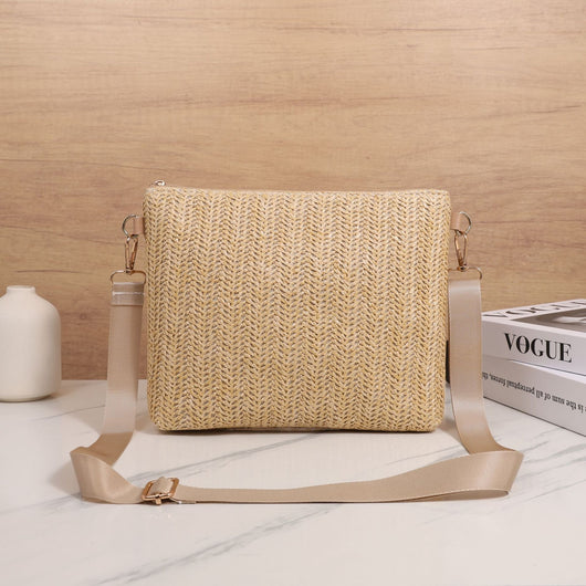 Bolsa de Hombro Tejida en Paja - Diseño Liso y Versátil - Image 32