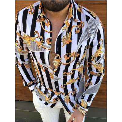 Camisa Casual de Manga Larga con Estampado para Hombre - Image 5