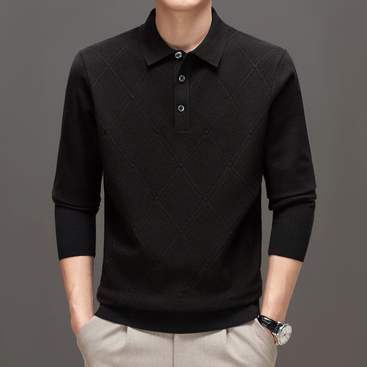 Suéter Tipo Polo de Cuello Alto Manga Larga para Hombre - Image 2