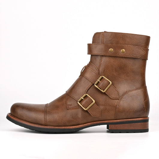 Botas Denim Minimalistas para Hombre con Cierre Lateral y Hebilla Metálica - Image 6