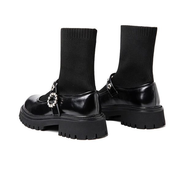 Botas Martin de Caña Elástica con Suela Gruesa para Mujer