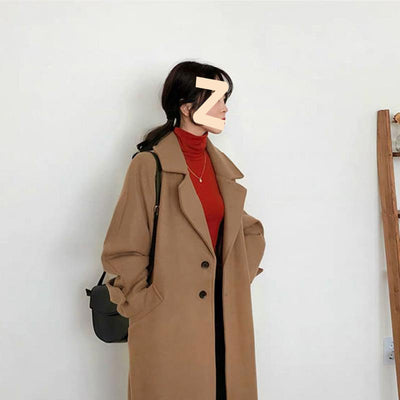 Abrigo de Lana Holgado Elegante para Invierno Mujer - Image 8
