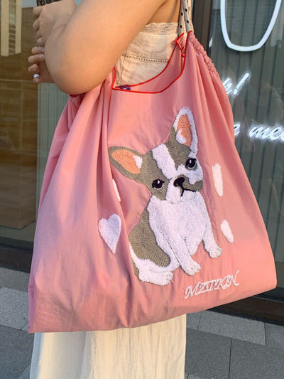 Bolsa de Compras Bordada de Nylon con Asa - Image 3